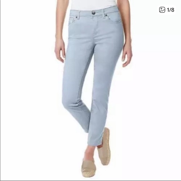 2/$25 Buffalo David Bitton - Sky Blue Mid Rise Stretch Skinny Ankle Grazer Pants - Picture 1 of 10